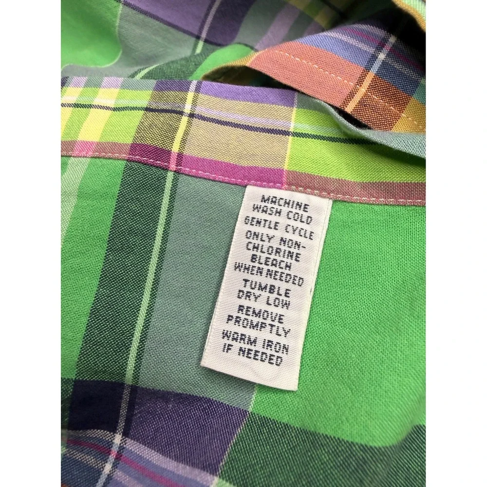 Ralph Lauren Men's XL Button Down Shirt Custom Fit Plaid Short Sleeve